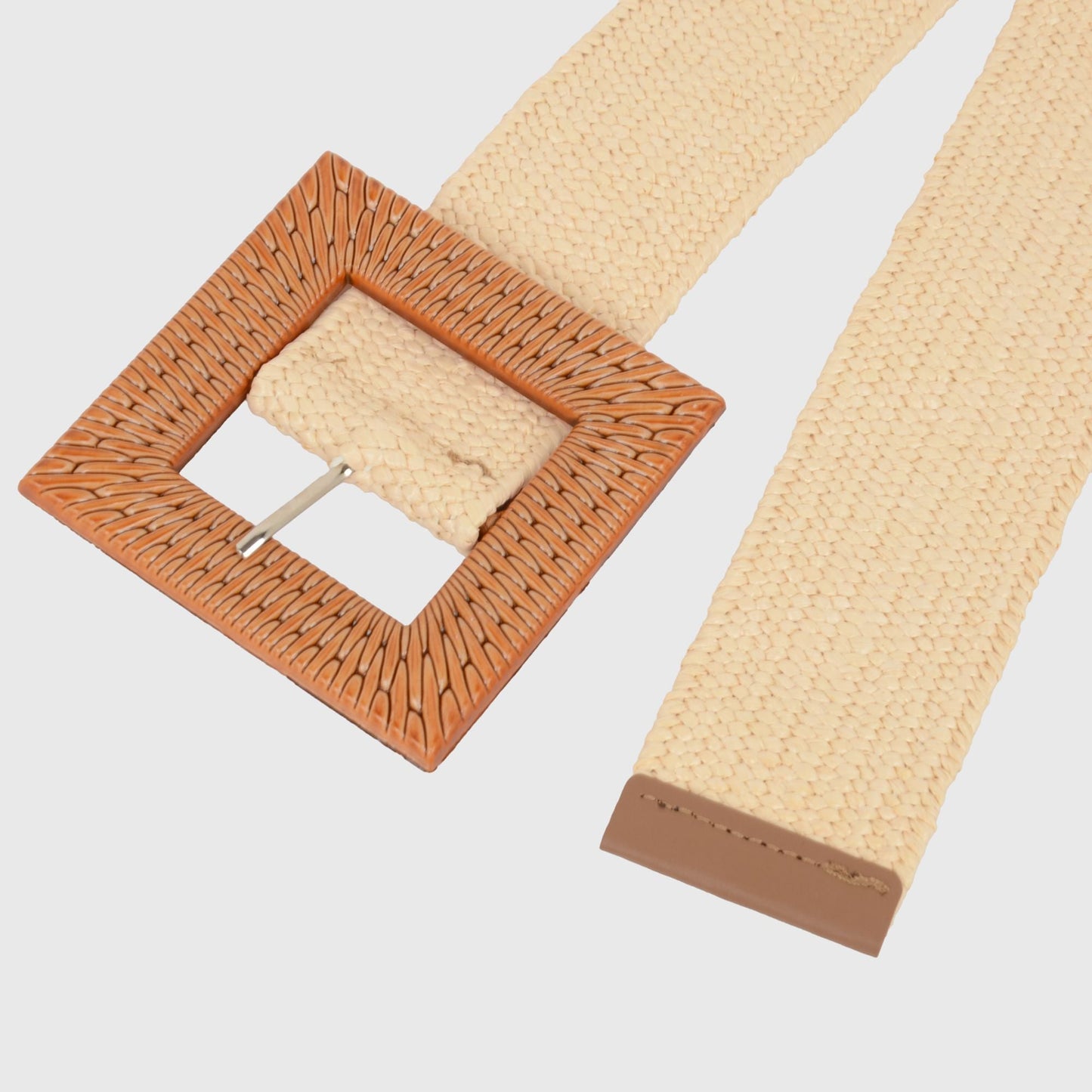 Anna-Kaci Stylish Straw Belt with Woven Buckle