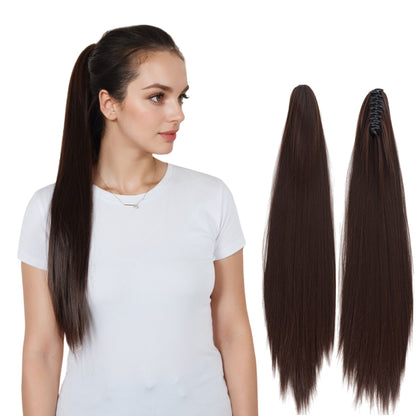 Alilang Claw Clip Long Straight Ponytail Extension Natural-Looking Hairpiece 24 Inch
