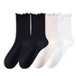 Anna-Kaci Women's 4-Pair Pack Soft Ribbed Ankle Socks with Ruffled Edge Trim Lightweight Knit Design in Multiple Color Combinations