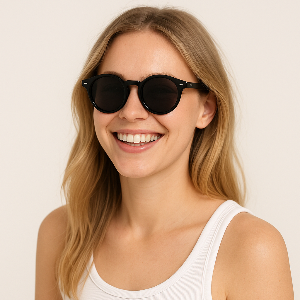 Anna-Kaci Artistic Retro Fashion Sense Circular Versatile Sunglasses UV400 Protection