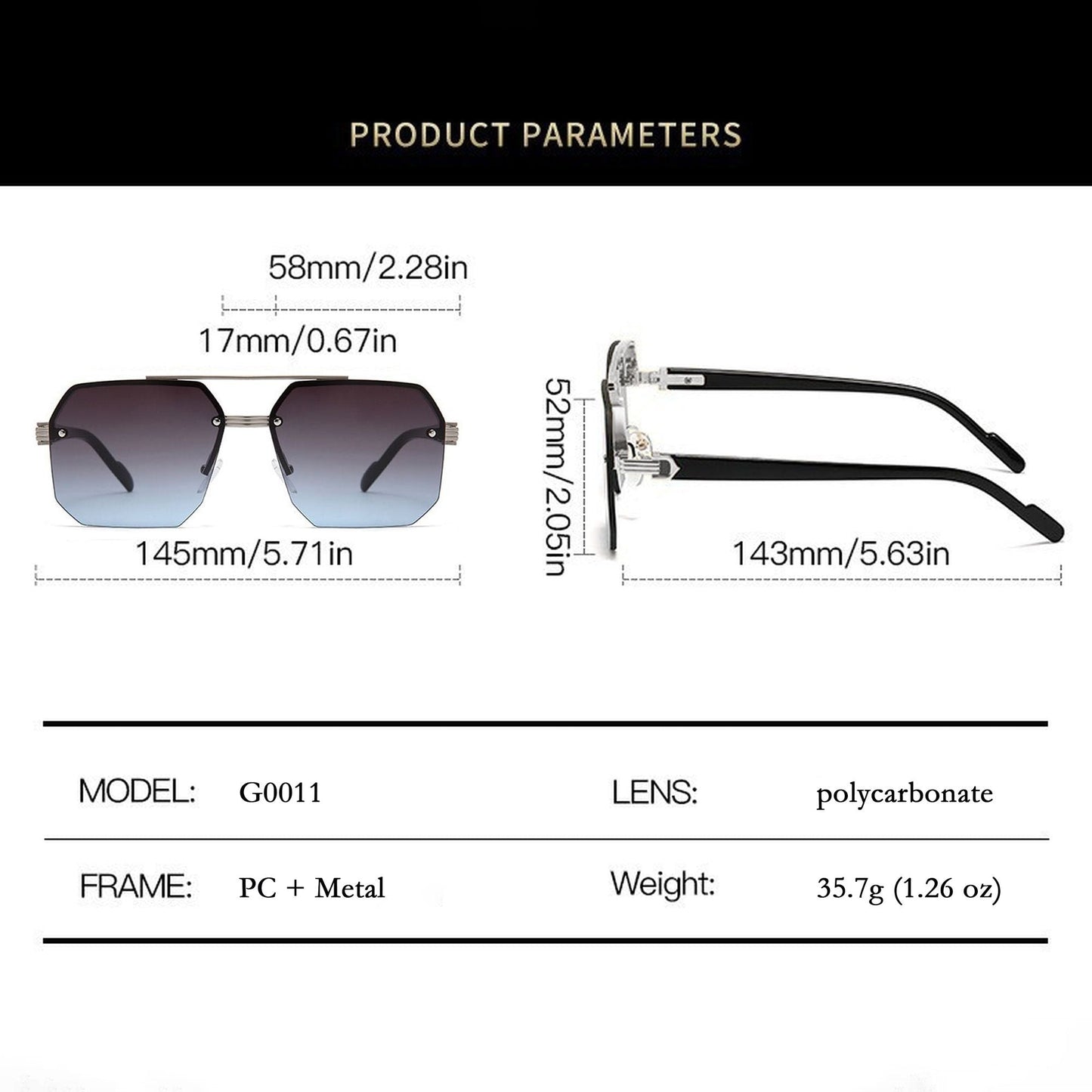 Anna-Kaci Women's Chic Trimmed Octagon Polarized Sunglasses UV400 Protection