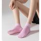 Anna-Kaci 4 Pairs Women's Ankle Grip Yoga Socks Soft Cotton Non-Slip Bottom Striped Cuff