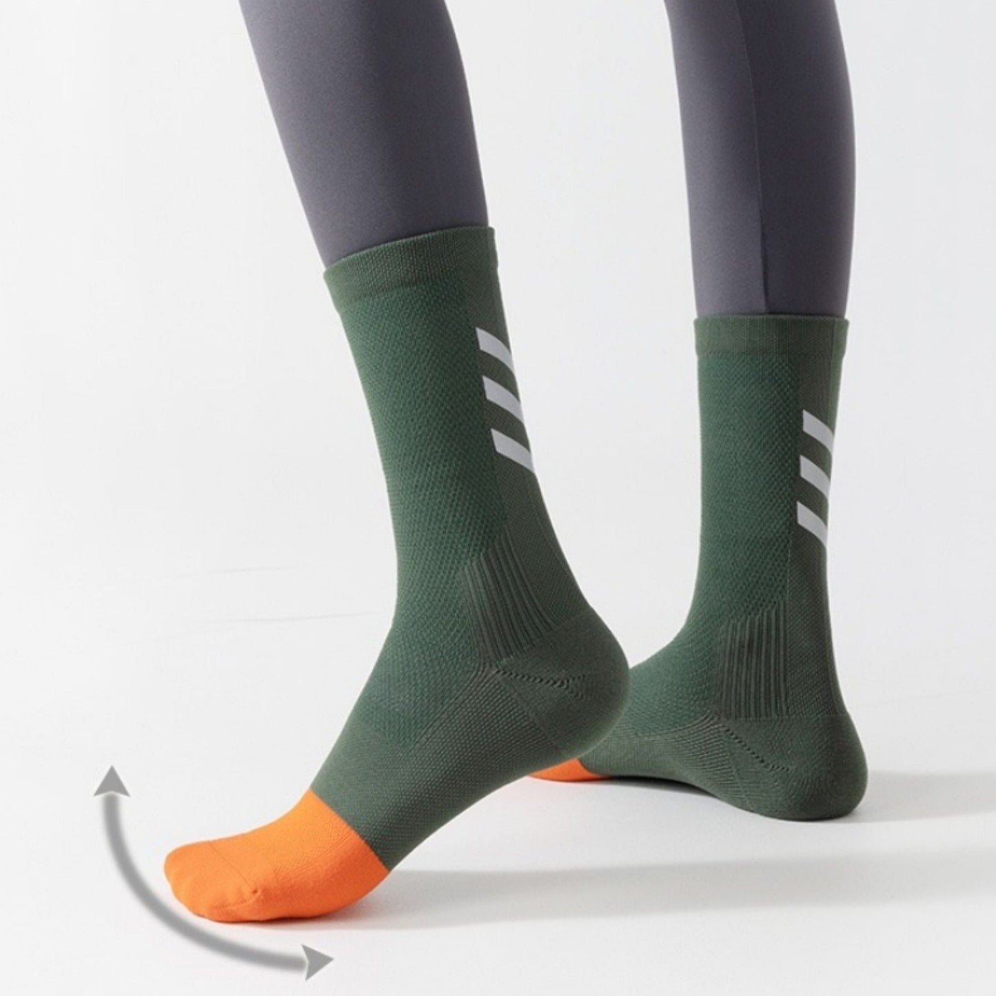 Anna-Kaci Women's Reflective Compression Sports Socks with Breathable Fabric and Night Visibility Design 2-Pack