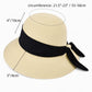 Anna-Kaci Women's Woven Floppy Sun Hat with Wide Ribbon Knot Detail and Curved Brim