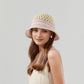 Anna-Kaci Crochet Knit Bucket Hat with Openwork Floral Pattern and Rolled Brim for Lightweight Summer Style