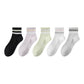 Anna-Kaci 5 Pairs Women Cotton Ankle Socks with Pastel Striped Cuffs Soft Breathable Knit Fabric for Everyday Comfort