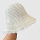Anna-Kaci Women's Woven Bucket Hat with Soft Frayed Brim and Lightweight Straw Texture