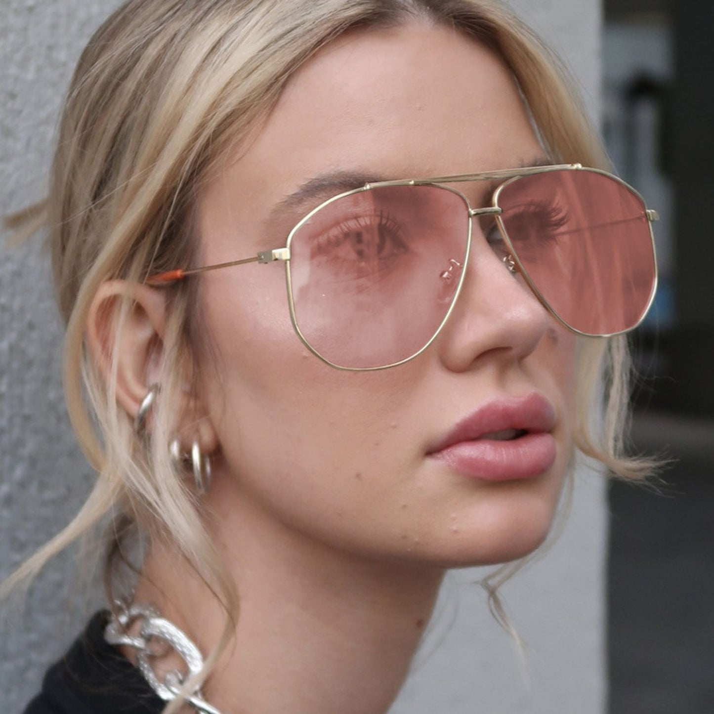 Anna-Kaci Women's Retro Aviator Sunglasses Gold Frame