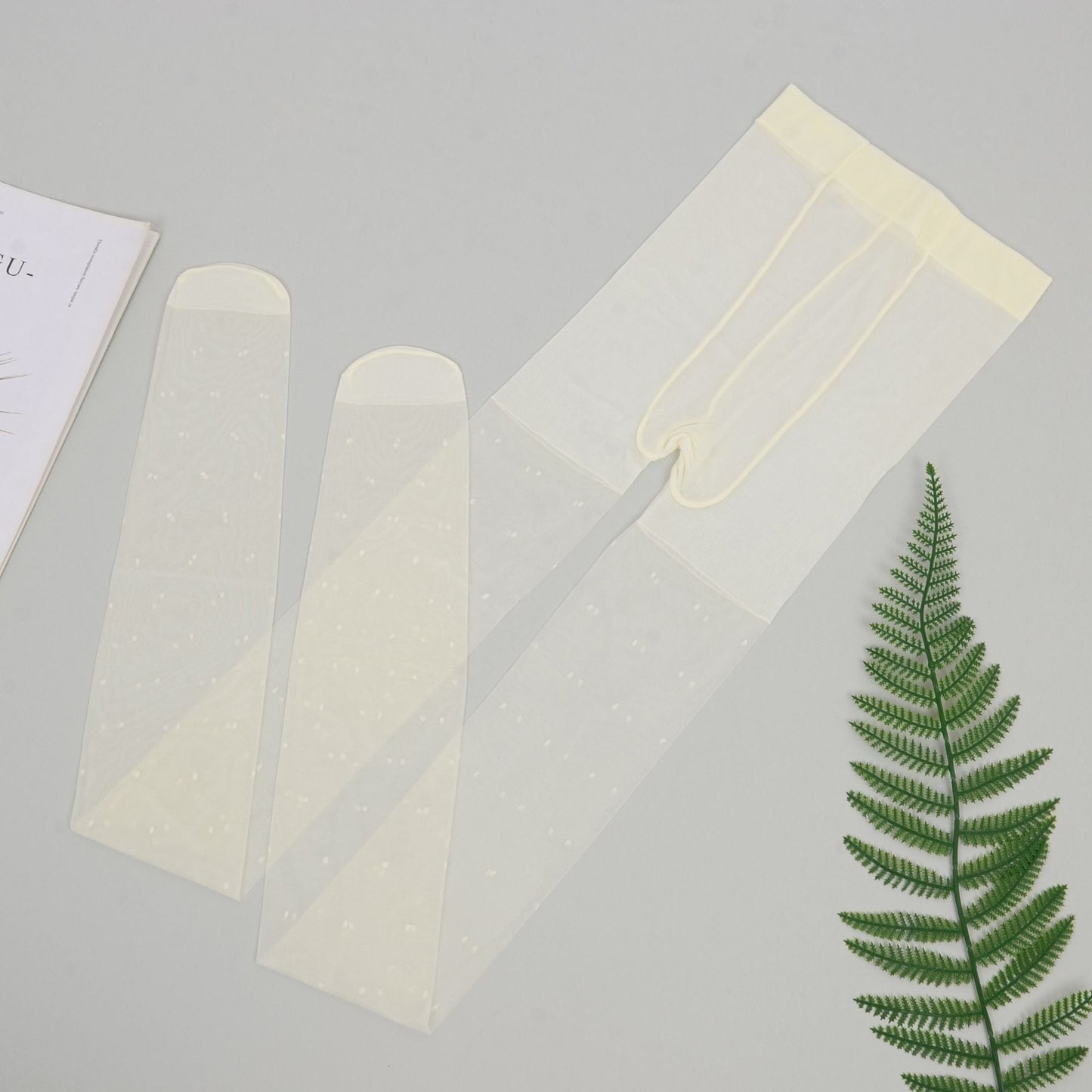 Anna-Kaci Women's Sheer Black Tights with Allover Polka Dot Pattern and Reinforced Toe Detail