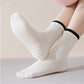 Anna-Kaci Womens Non-Slip Grip Crew Socks 3 Pair Pack Custom Color Combos Soft Ribbed Cotton with 3D Silicone Heel