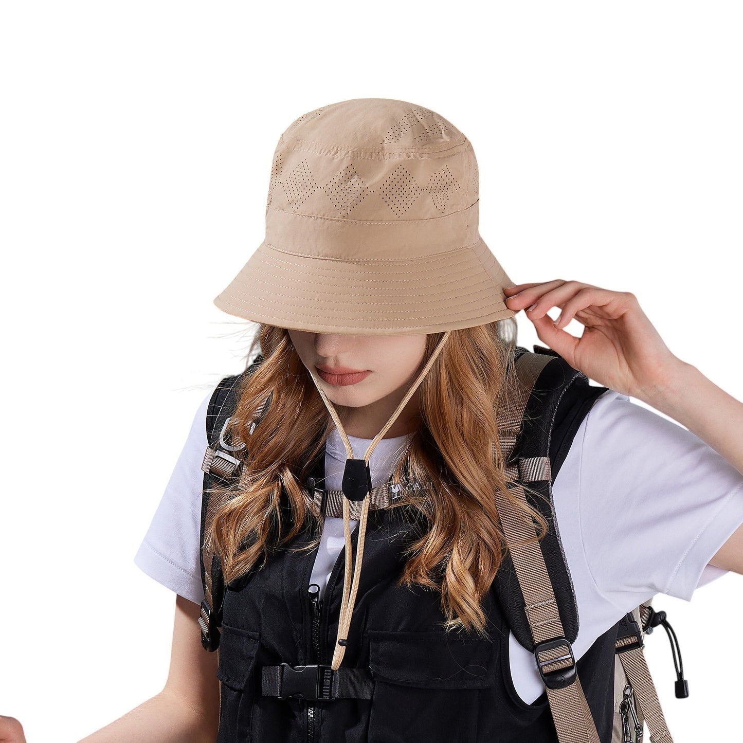 Anna-Kaci Lightweight Packable Bucket Hat with Ventilated Crown Chin Strap and Adjustable Fit for Travel Hiking and Outdoor Use