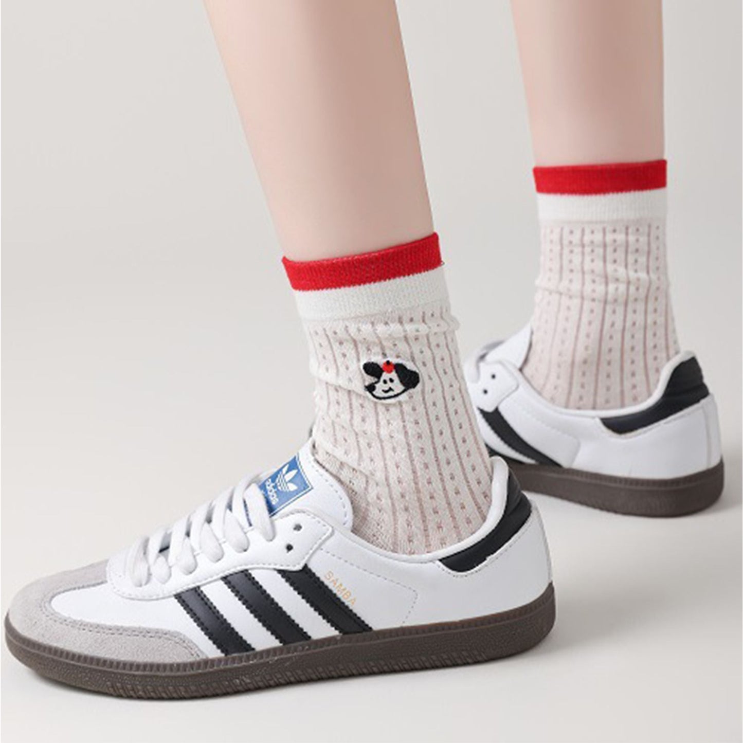 Anna-Kaci Womens Cute Cartoon Embroidered Crew Socks 3-Pair Pack Fun Patterned Cotton Knit Soft and Stretchy Casual Style