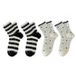 Anna-Kaci 4 Pairs Women's Crew Socks with Black and White Patterns Soft Cotton Texture Heart and Stripe for Flats and Dress Shoes
