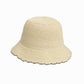 Anna-Kaci Women's Woven Floppy Bucket Hat with Scalloped Brim Edge Detail