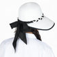 Anna-Kaci Women's Wide Brim Straw Hat with Braided Band and Contrast Bow Detail
