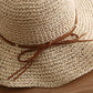 Anna-Kaci Wide - Brim Straw Sun Hat with Leather Tie