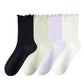 Anna-Kaci Women's 4-Pair Pack Soft Ribbed Ankle Socks with Ruffled Edge Trim Lightweight Knit Design in Multiple Color Combinations
