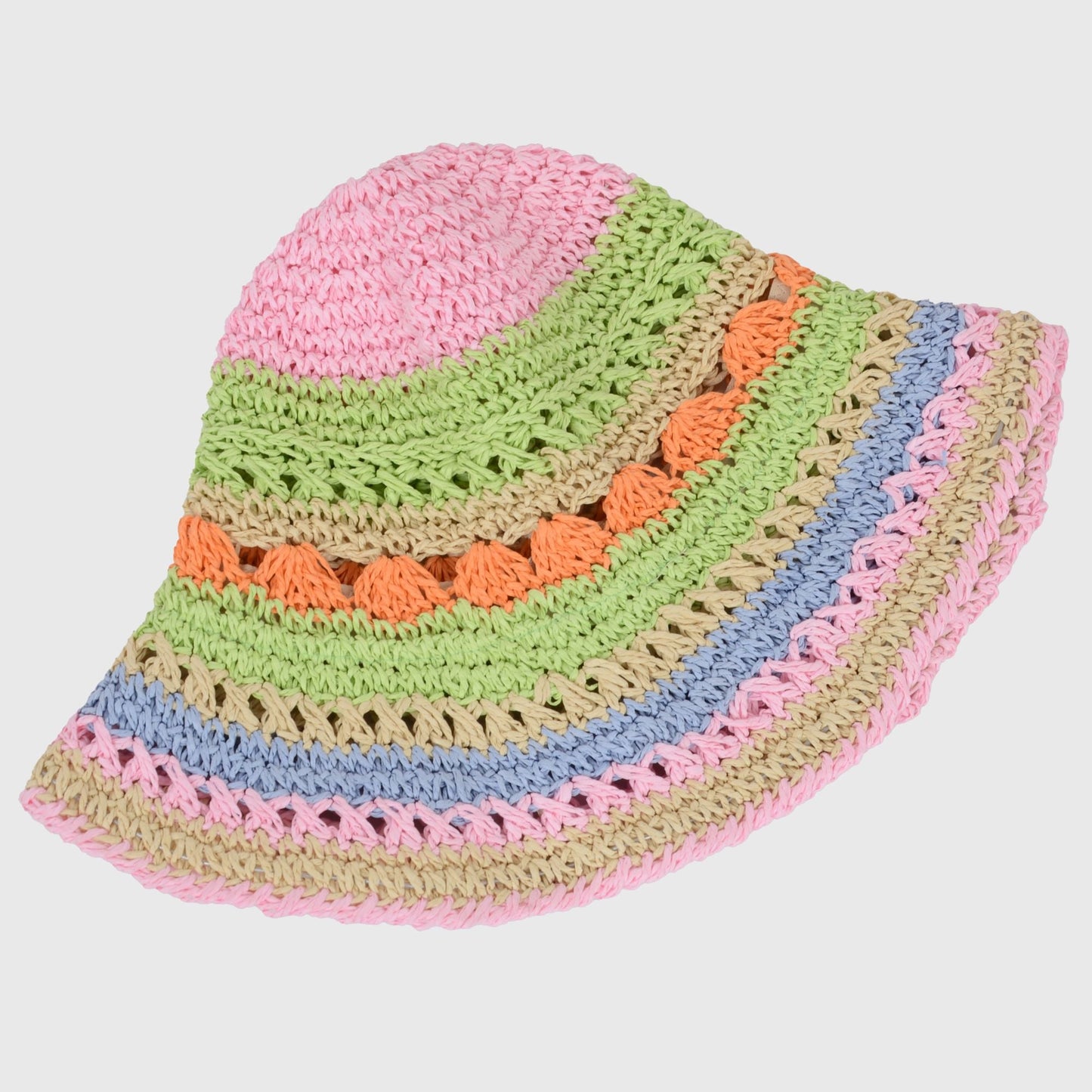 Anna-Kaci Women's Vibrant Multicolored Crochet Bucket Hat