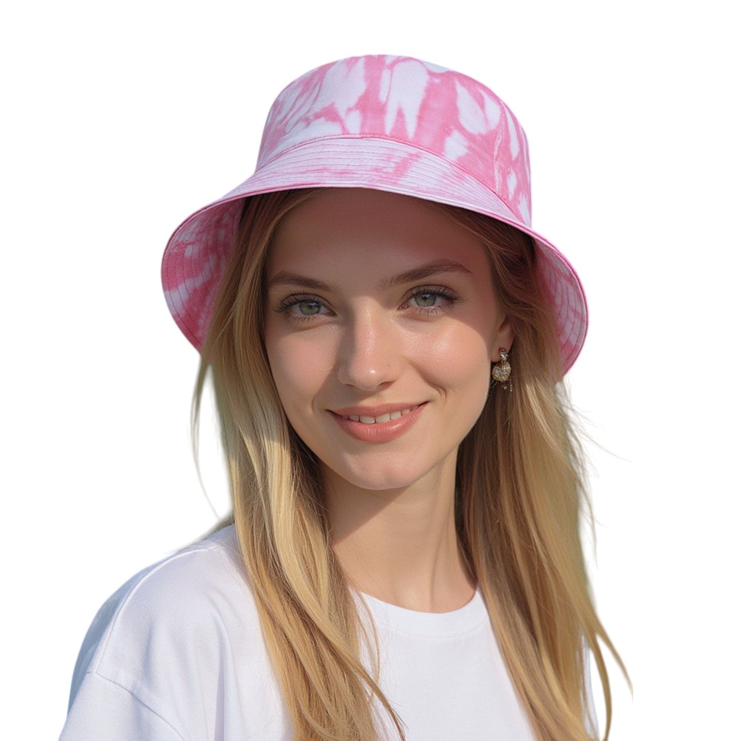Anna-Kaci Summer Fisherman Hat Outdoor Travel Tie Dye Bucket Hat with Wide Brim Casual Sun Protection