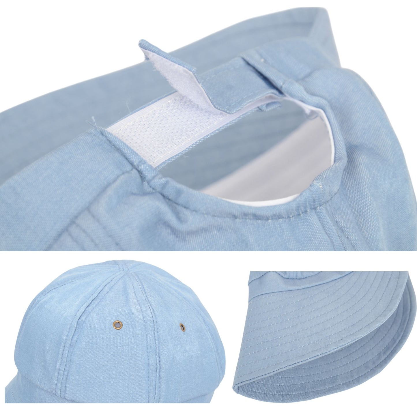 Anna-Kaci Womens Wide Brim Baseball Cap Bundle with UV Protection Ponytail Hole and Ventilated Eyelets Casual Outdoor Style