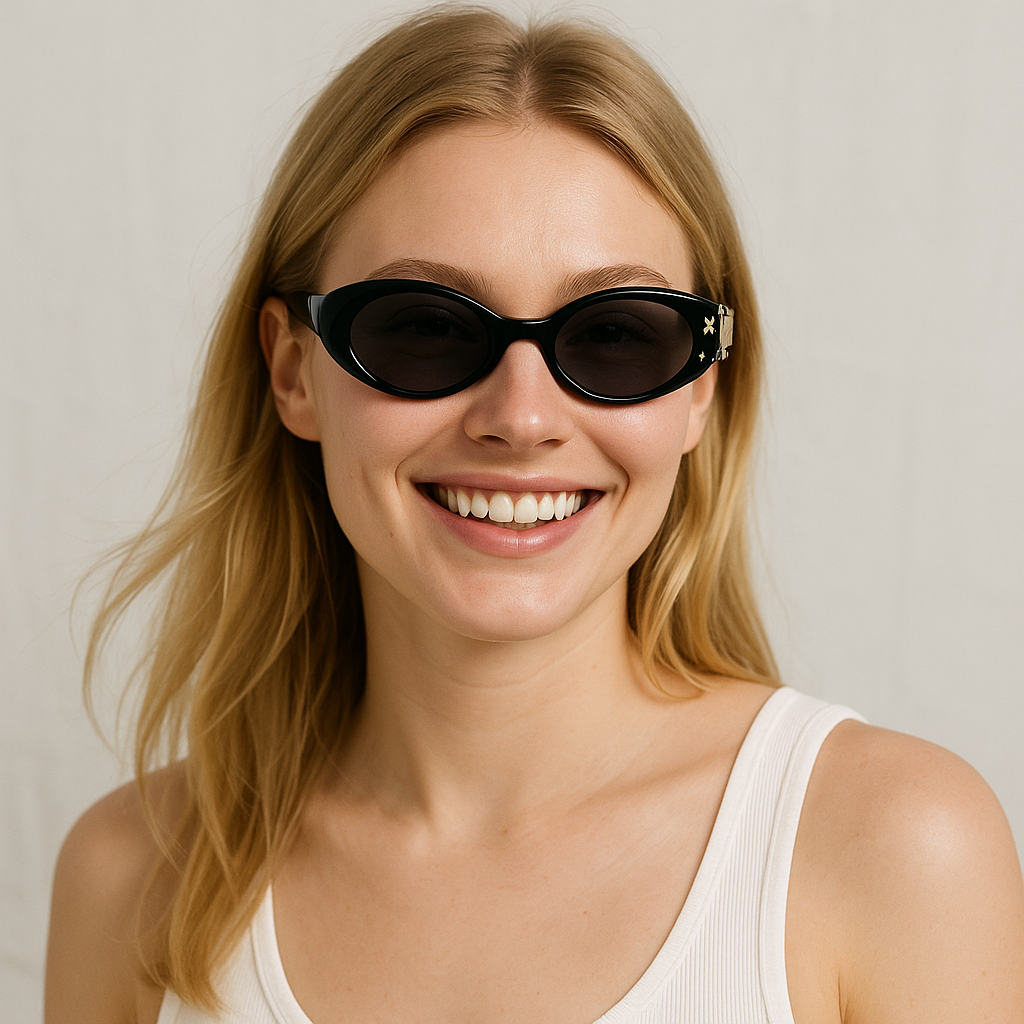 Anna-Kaci Women's Classic Elliptical Small Frame Bow Sunglasses UV400 Protection