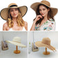 Anna-Kaci Wide Brim Straw Sun Hat with Braided Cord Detail Lightweight Packable Design for Beach Outdoor Protection