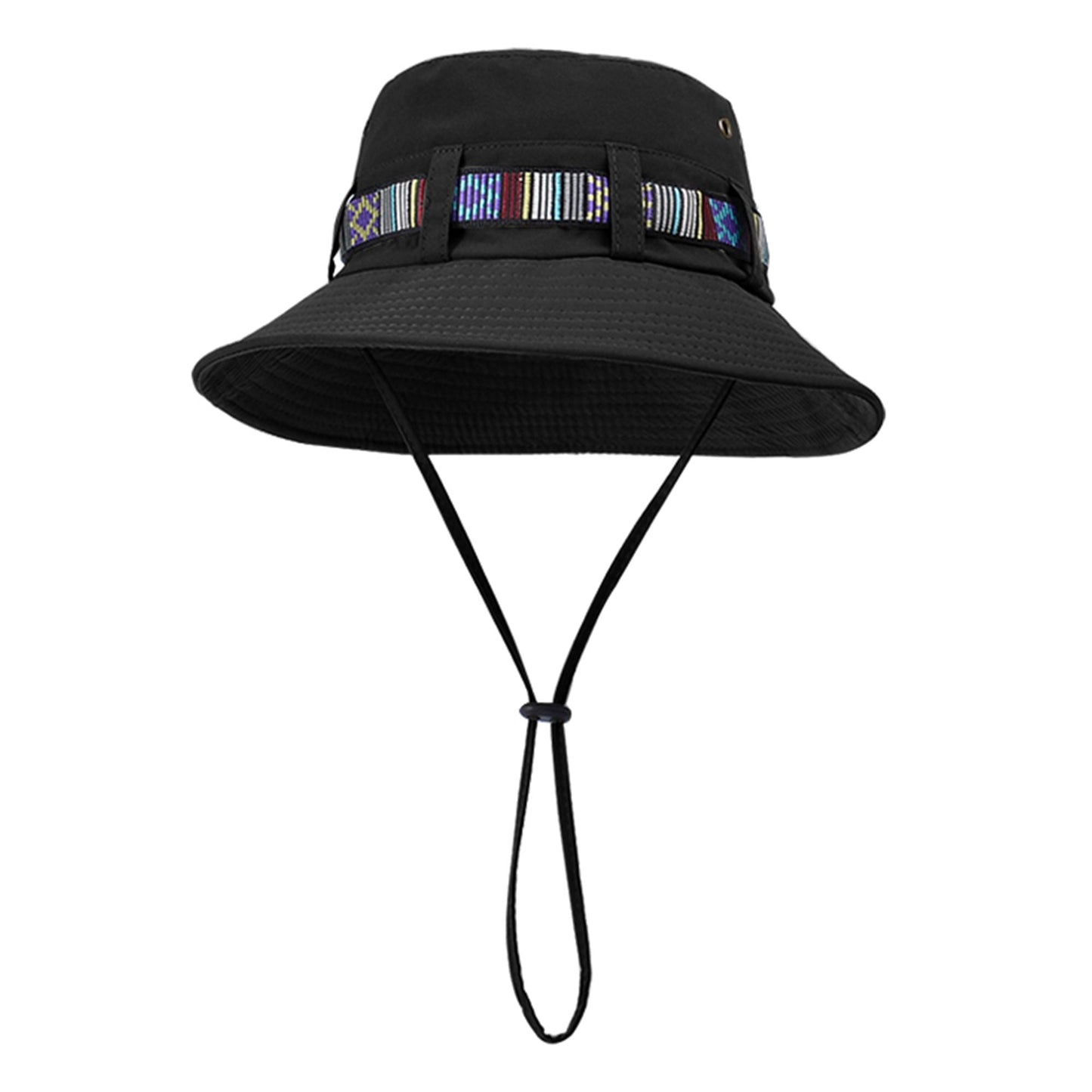 Anna-Kaci Wide Brim Bucket Hat with Colorful Ribbon Trim Breathable Mesh Lining and Adjustable Chin Strap for Outdoor Use