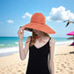 Anna-Kaci Wide Brim Sun Hat with Ponytail Hole Neck Tie Closure and Patterned Lining for UV Protection and Outdoor Style