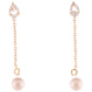 Alilang Teardrop Crystal and Pearl Dangle Earrings with Delicate Chain