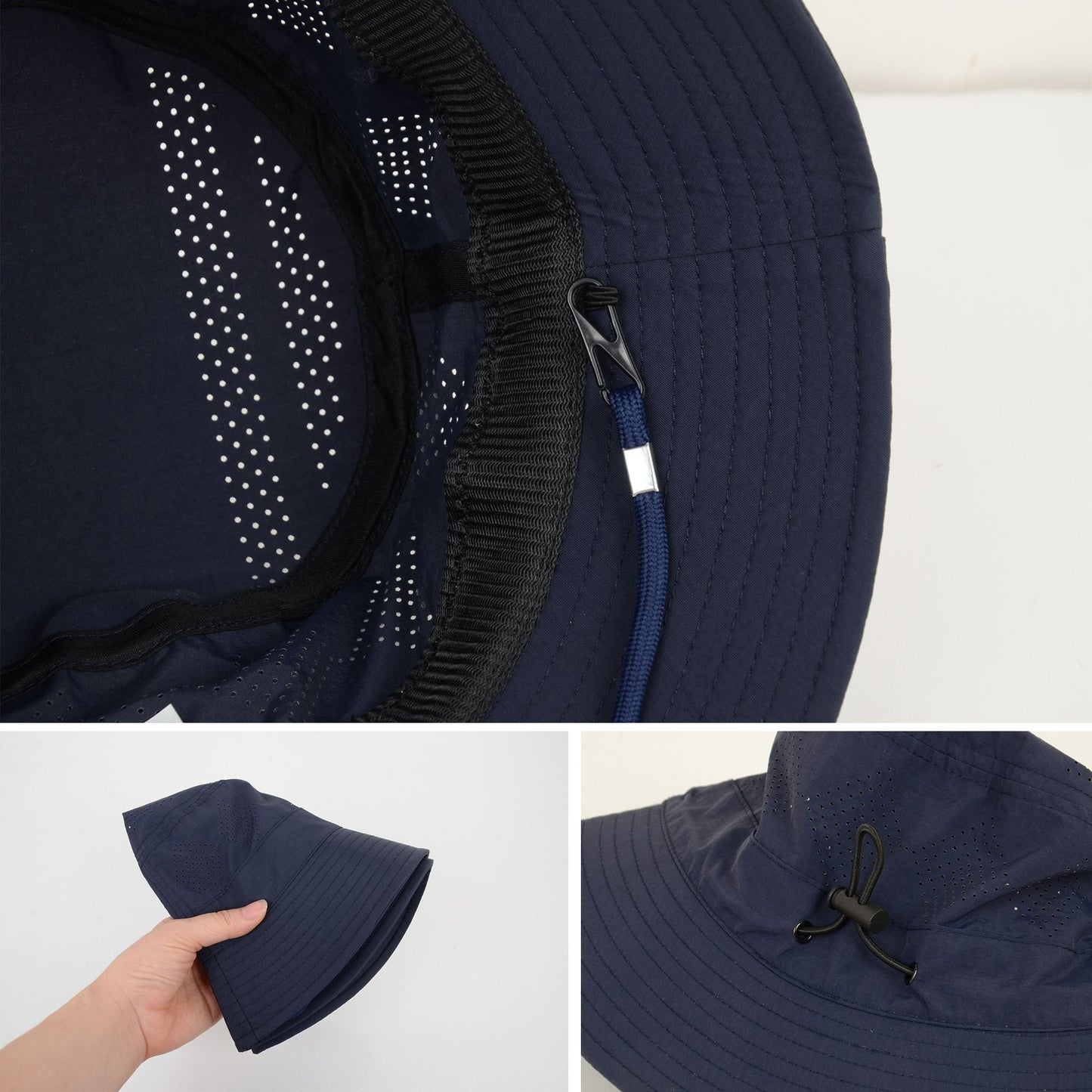 Anna-Kaci Lightweight Packable Bucket Hat with Ventilated Crown Chin Strap and Adjustable Fit for Travel Hiking and Outdoor Use