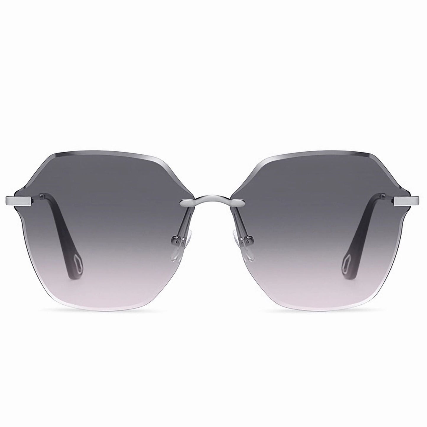 Anna-Kaci Women's Stylish Hexagonal Rimless Gradient Sunglasses for Fashion Looks