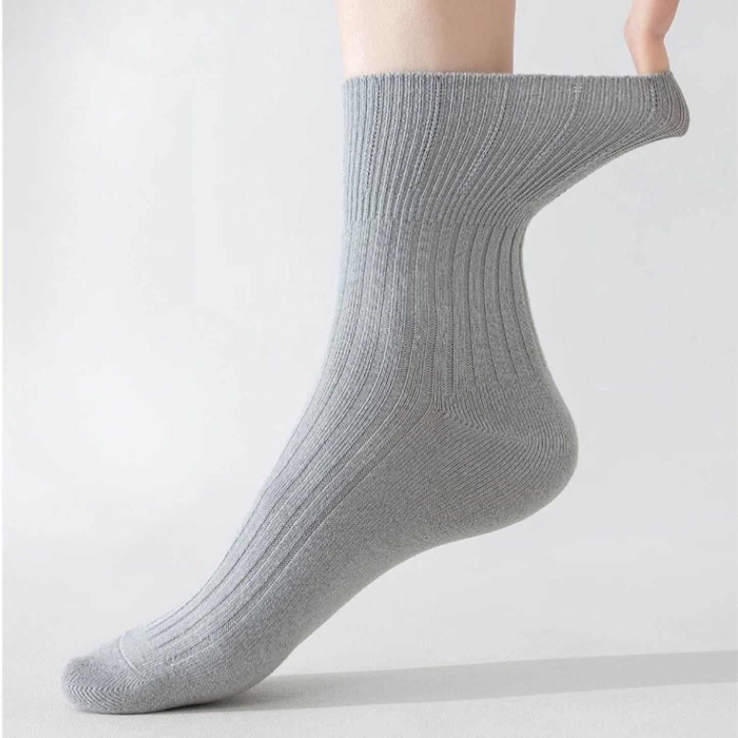 Anna-Kaci Women's Ribbed Crew Socks with Elasticized Top Cuff for Swollen Feet Non-Binding Comfortable Fit 3-Pack