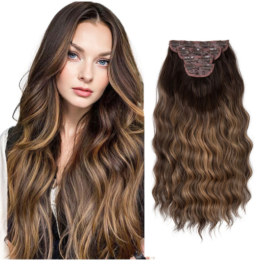 Alilang Long Curly Water Ripple Clip-in Hair Extensions for Women