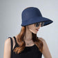 Anna-Kaci Roll Up Wide Brim Visor Sun Hat with Ponytail Hole and UV Protection Lightweight Packable Foldable Summer Cap