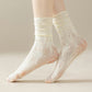 Anna-Kaci Lace Ankle Socks with Ruffle Cuff 6pk