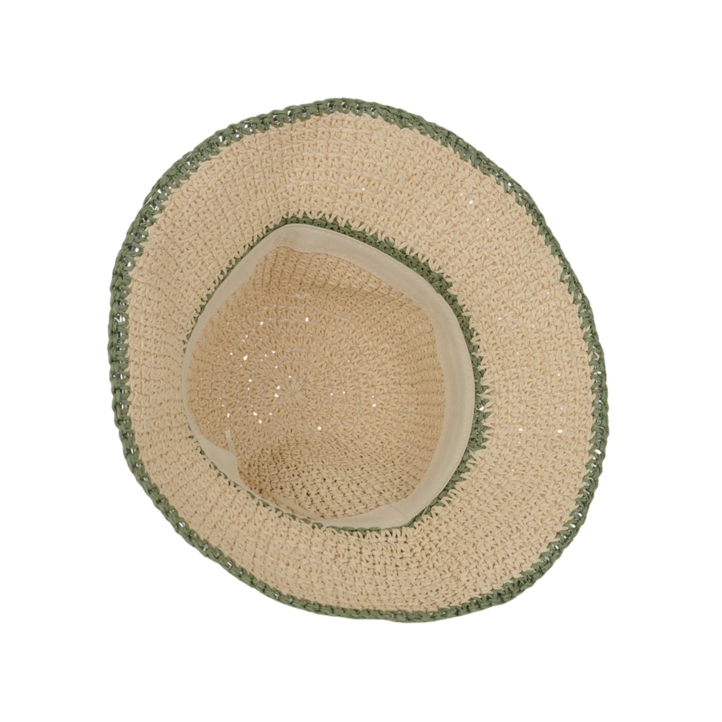 Anna-Kaci Packable Crochet Straw Bucket Hat with Two-Tone Design Lightweight Summer Sun Hat for Beach Travel Hiking Outdoor Use