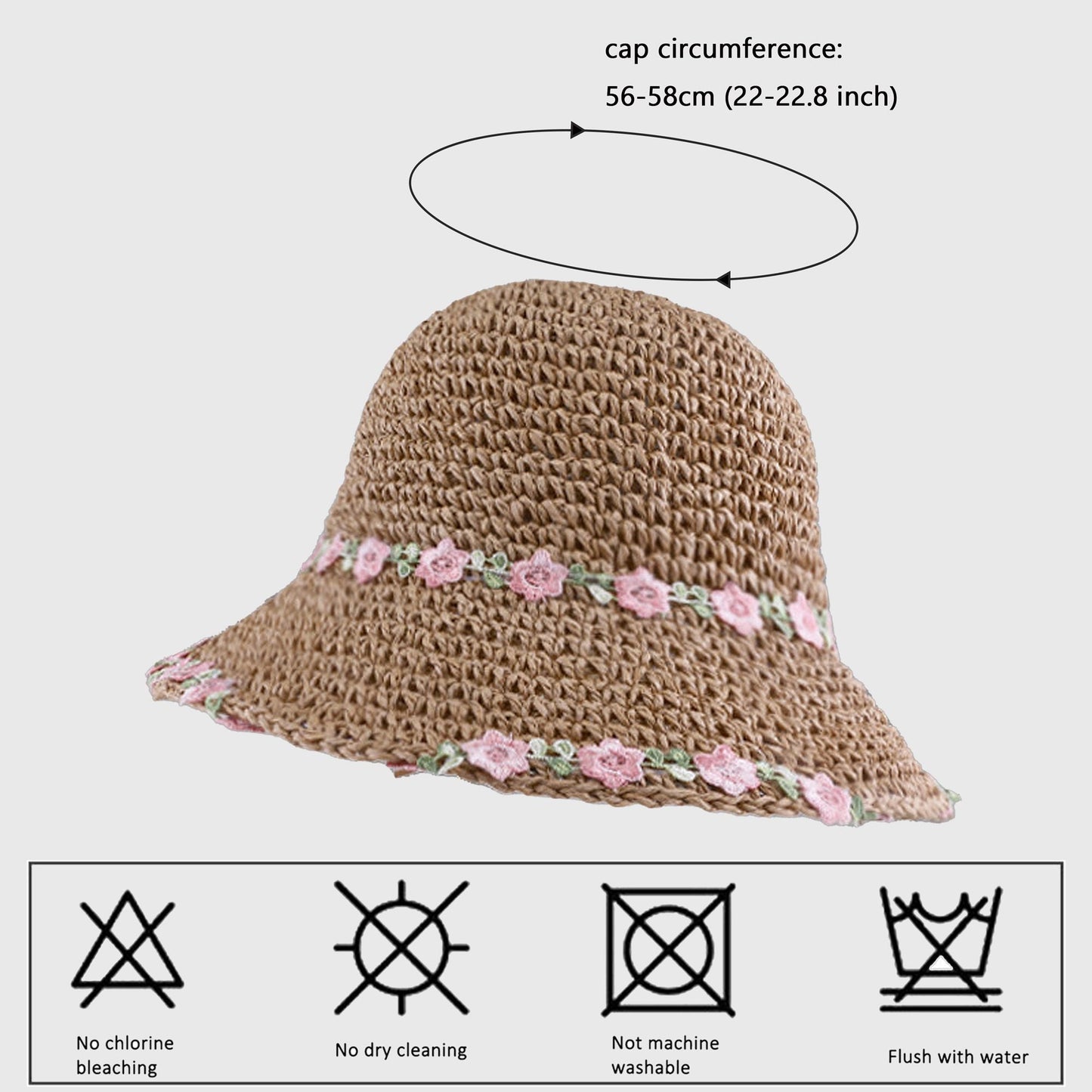 Anna-Kaci Women's Flower Embellishments Sun Hats Charming Crocheted Straw