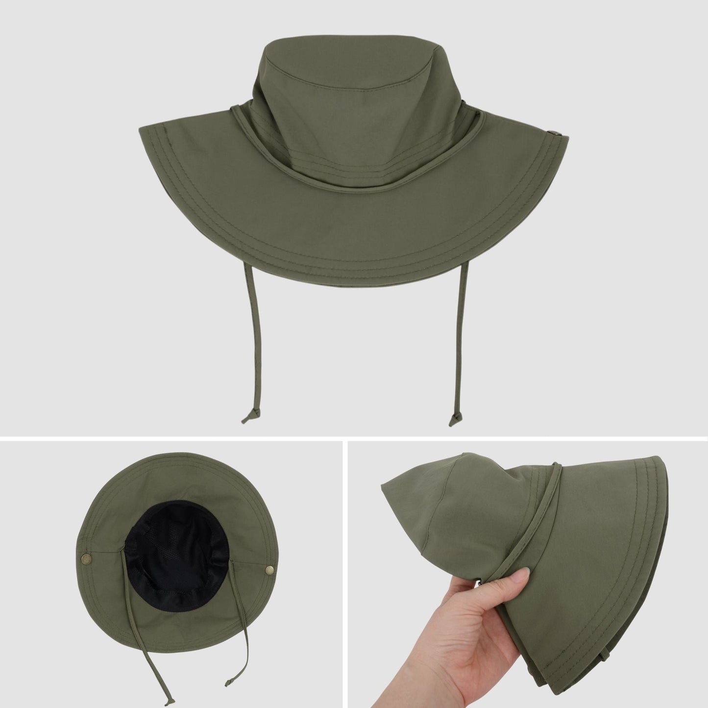Anna-Kaci Foldable Wide Brim Bucket Hat with Chin Strap for Sun Protection and Outdoor Hiking Travel Beach Adventures