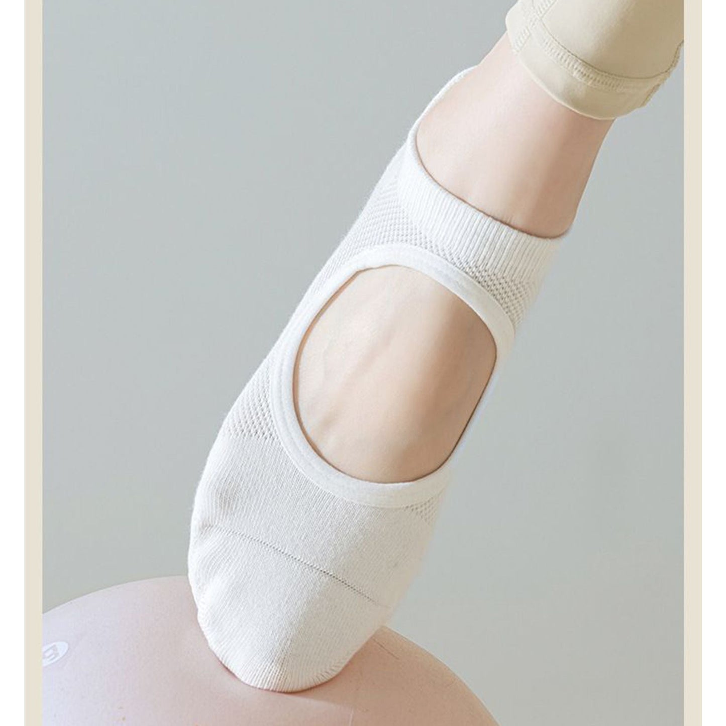 Anna-Kaci 4 Pairs Women's Non-Slip Yoga Socks Soft Cotton Grip Sole Low-Cut Design with Arch Ventilation for Pilates Barre