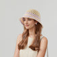 Anna-Kaci Crochet Knit Bucket Hat with Openwork Floral Pattern and Rolled Brim for Lightweight Summer Style