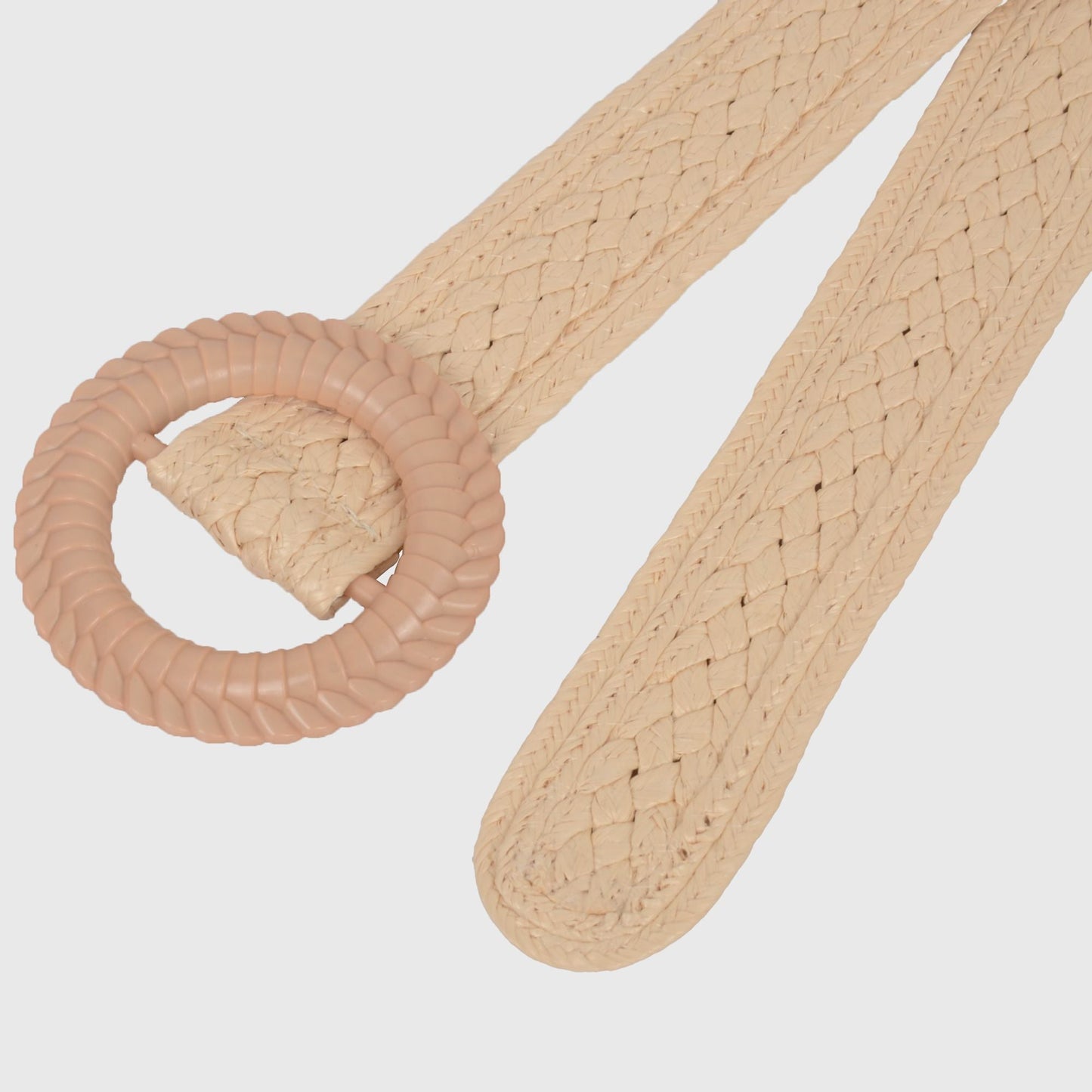 Anna-Kaci Bohemian - Style Woven Belt with Round Plastic Buckle