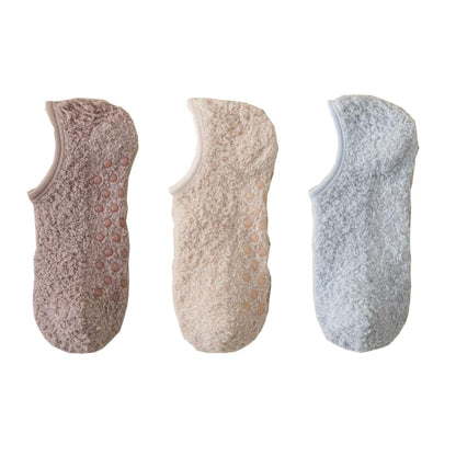 Anna-Kaci Men's 3-Pack Fuzzy Grip Socks Low Cut Non-Slip Indoor Slipper Lounge Fit