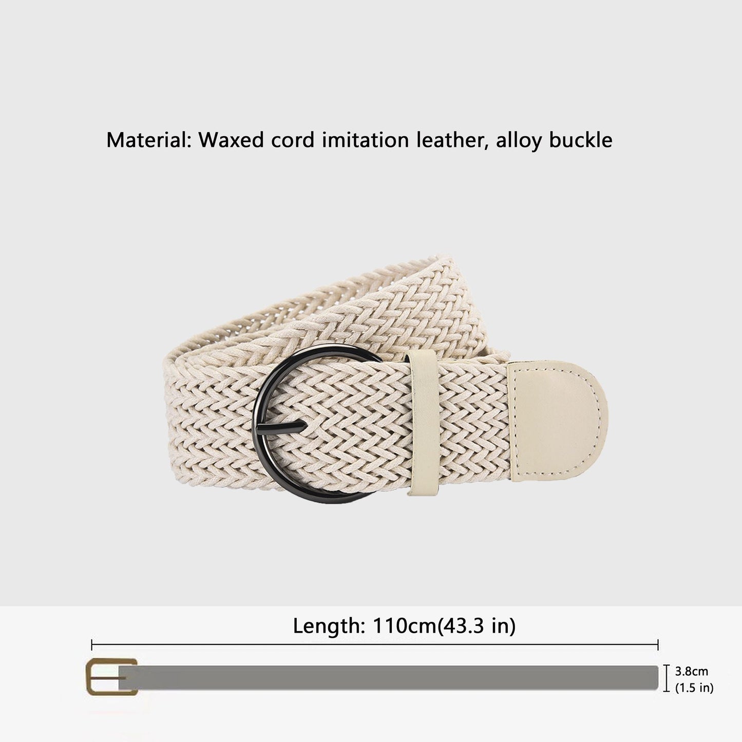 Anna-Kaci Chic Woven Womens Belt with Alloy Buckle