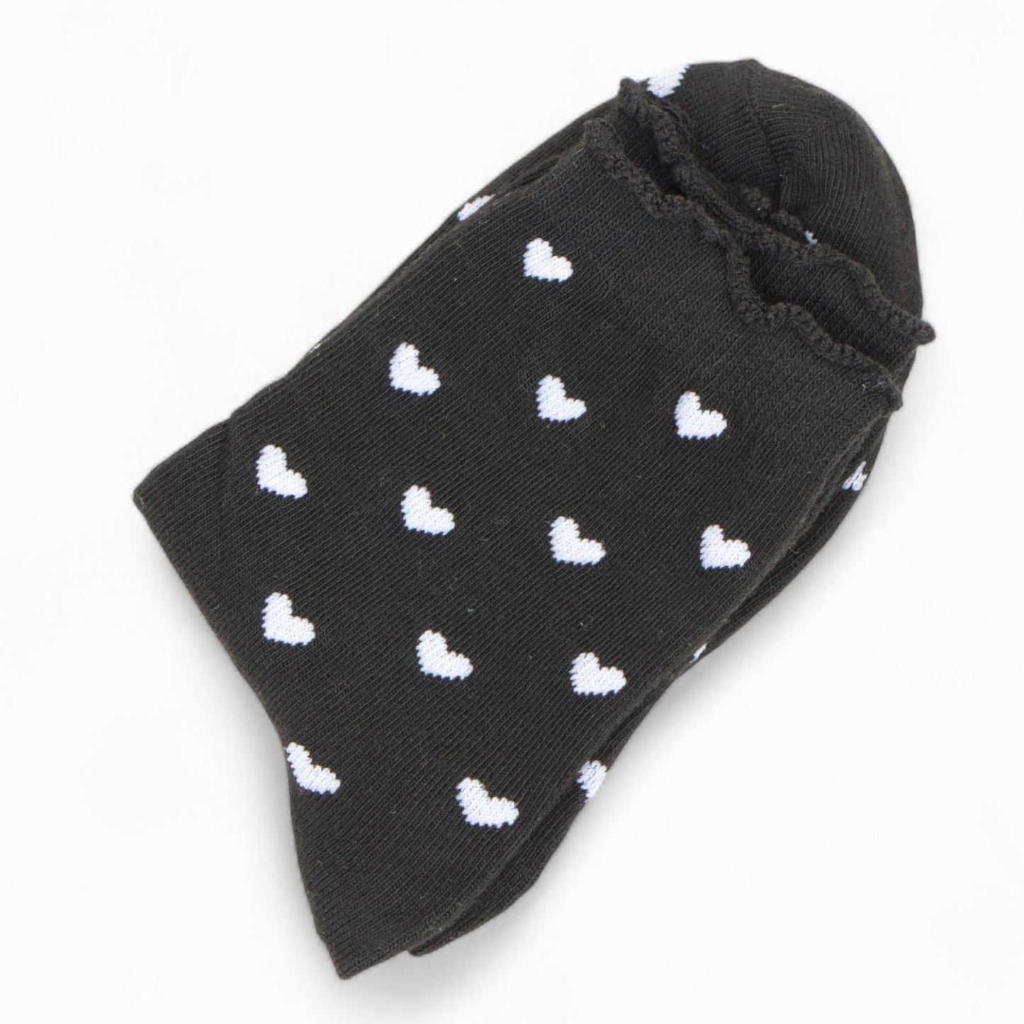 Anna-Kaci Women's Ankle Socks with Allover Heart Print and Soft Ribbed Cuff Trim