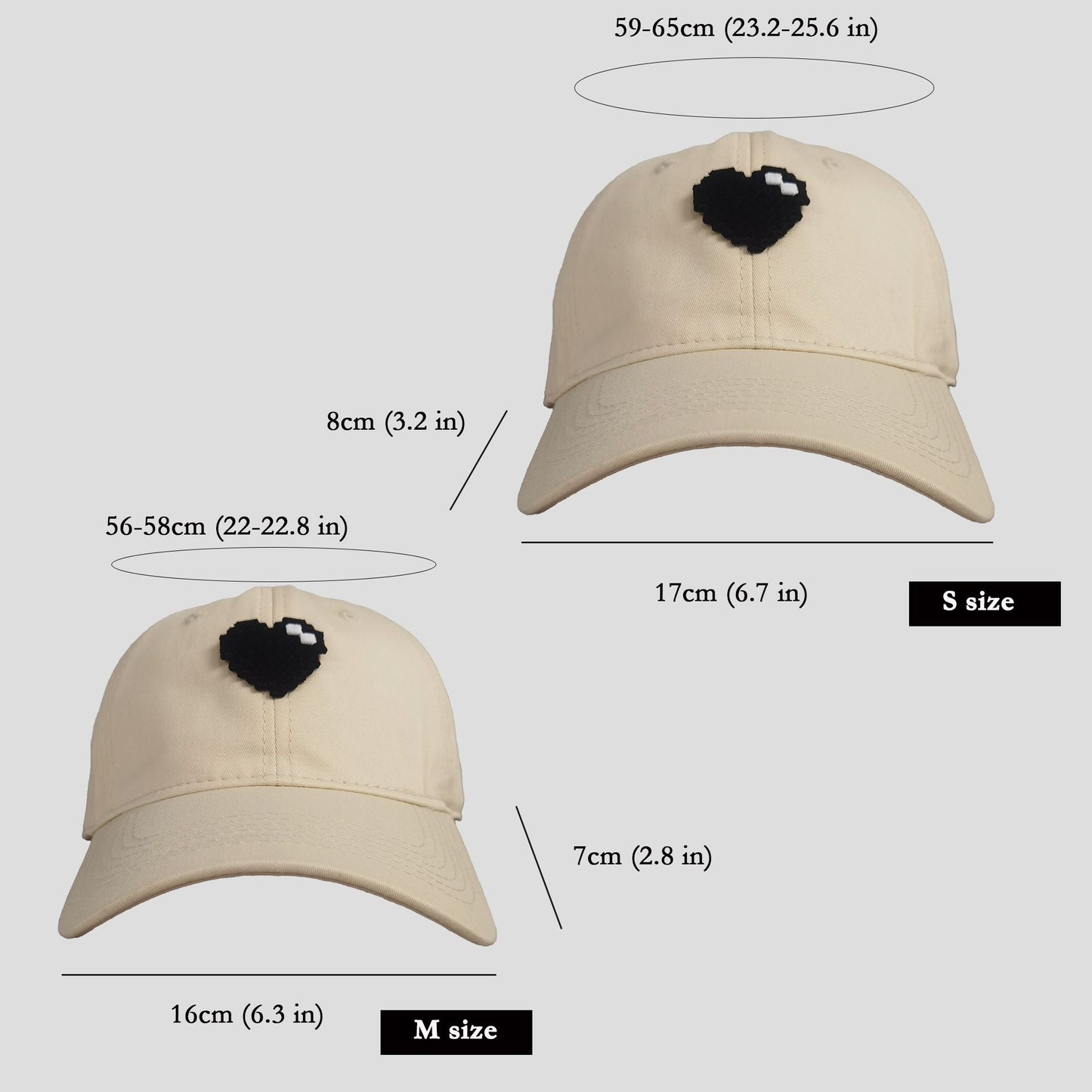 Anna-Kaci Women's Pixel Heart Wide - Brim Baseball Cap