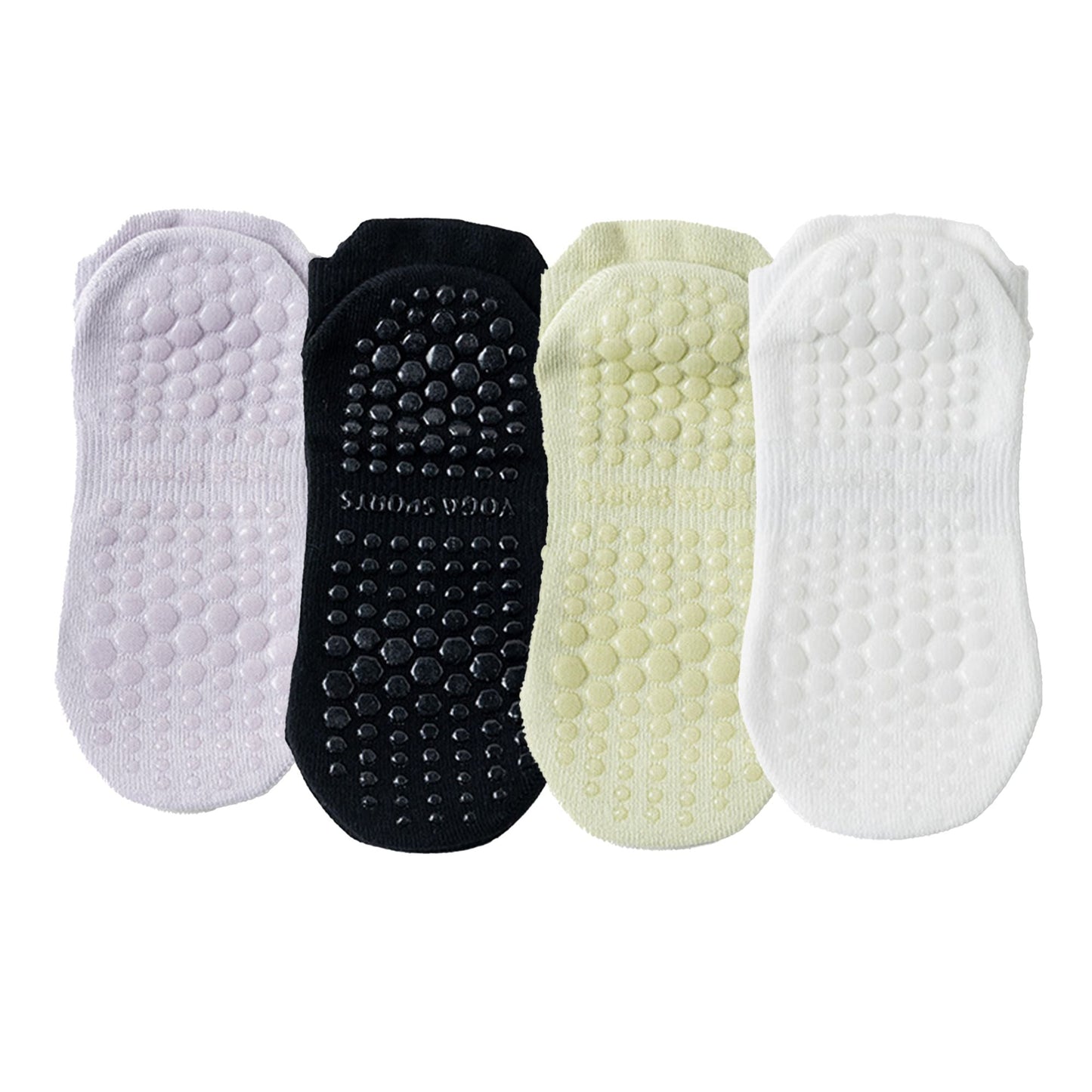 Anna-Kaci 4-Pack Women's Mesh Top Non-Slip Yoga Socks with Full Sole Grips and Breathable Lightweight Fabric