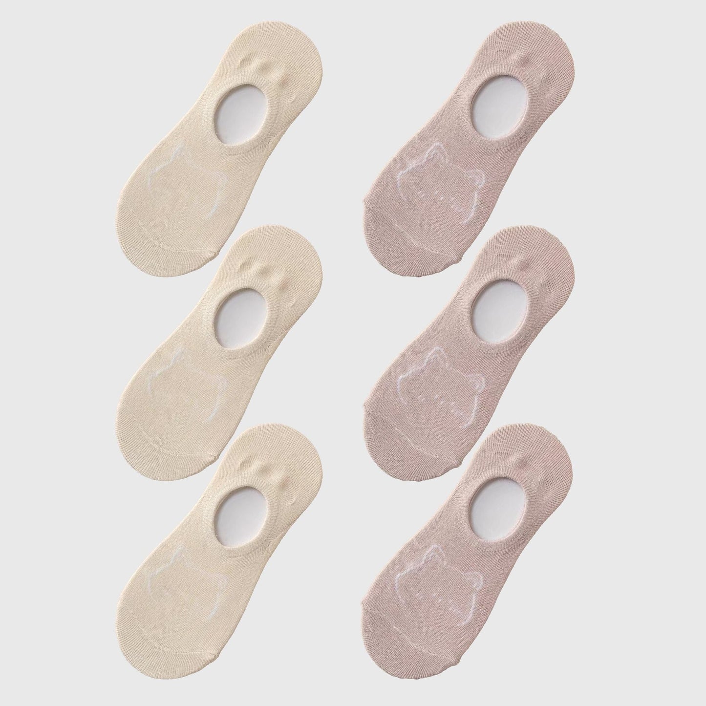 Anna-Kaci Women's Non-slip No Show Socks 6pk Invisible Liner Adorable Bear