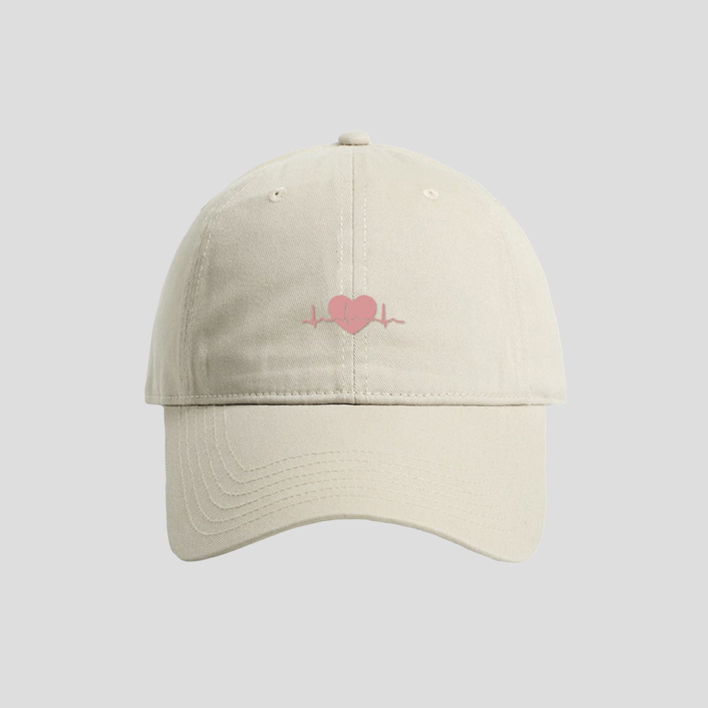 Anna-Kaci Women's Embroidered Heartbeat Baseball Cap with Adjustable Strap and Curved Brim Casual Cotton Hat