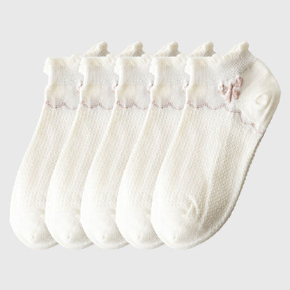 Anna-Kaci Women's Adorable Summer Ruffle Ankle Socks 5pk