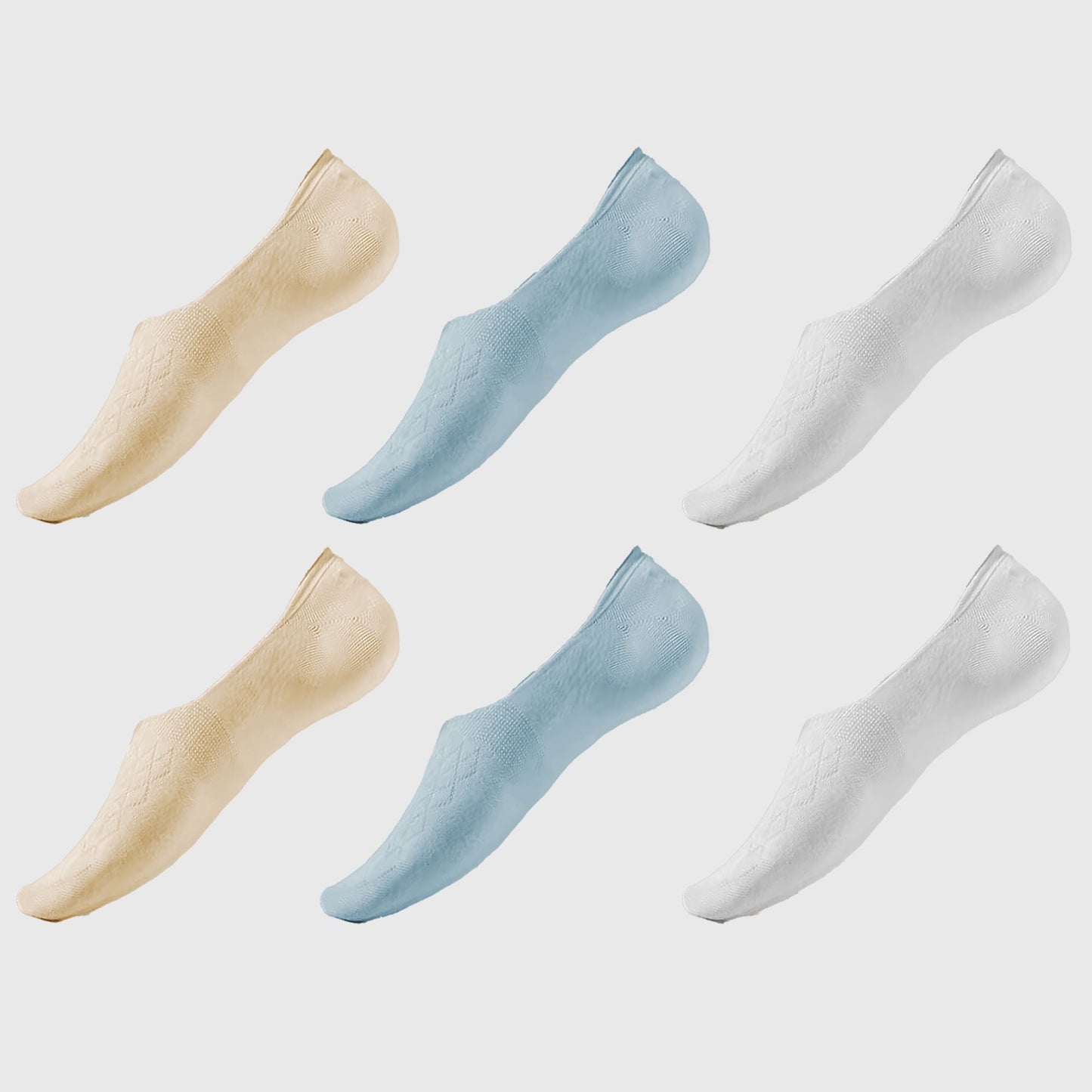 Anna-Kaci Women's Solid No Show Socks Non Slip Cotton 6Pk